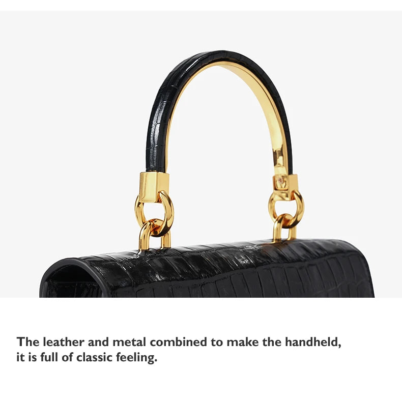 BAFELLI Crocodile-Grain Leather Flap Bag