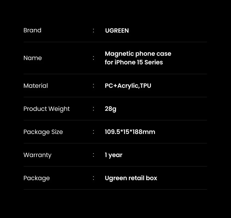 UGREEN Magnetic Case for iPhone 17, 16, 15, 14, 13, Pro Max Cases