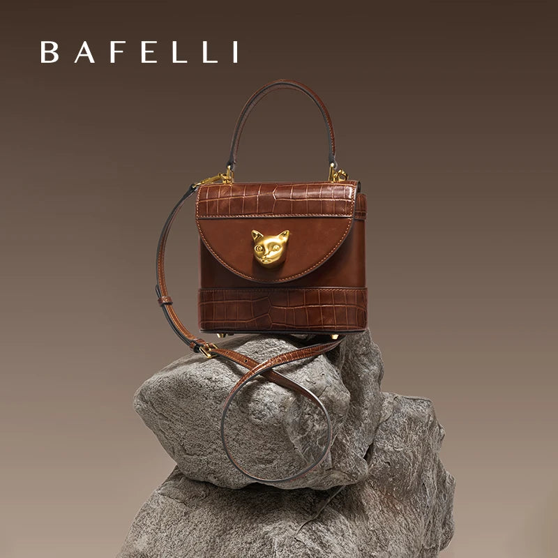 BAFELLI Crocodile-Grain Leather Bucket Bag