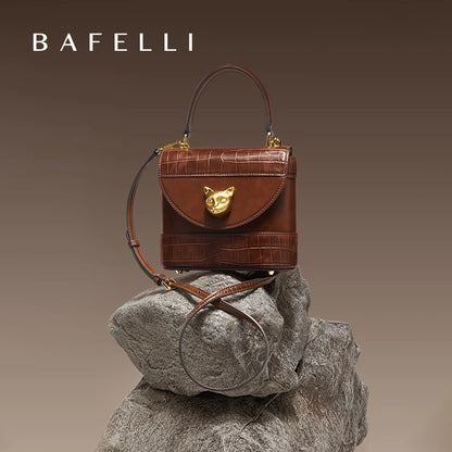 BAFELLI Crocodile-Grain Leather Bucket Bag