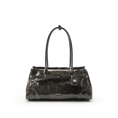 BAFELLI Vintage Soft Leather Baguette Shoulder Bag
