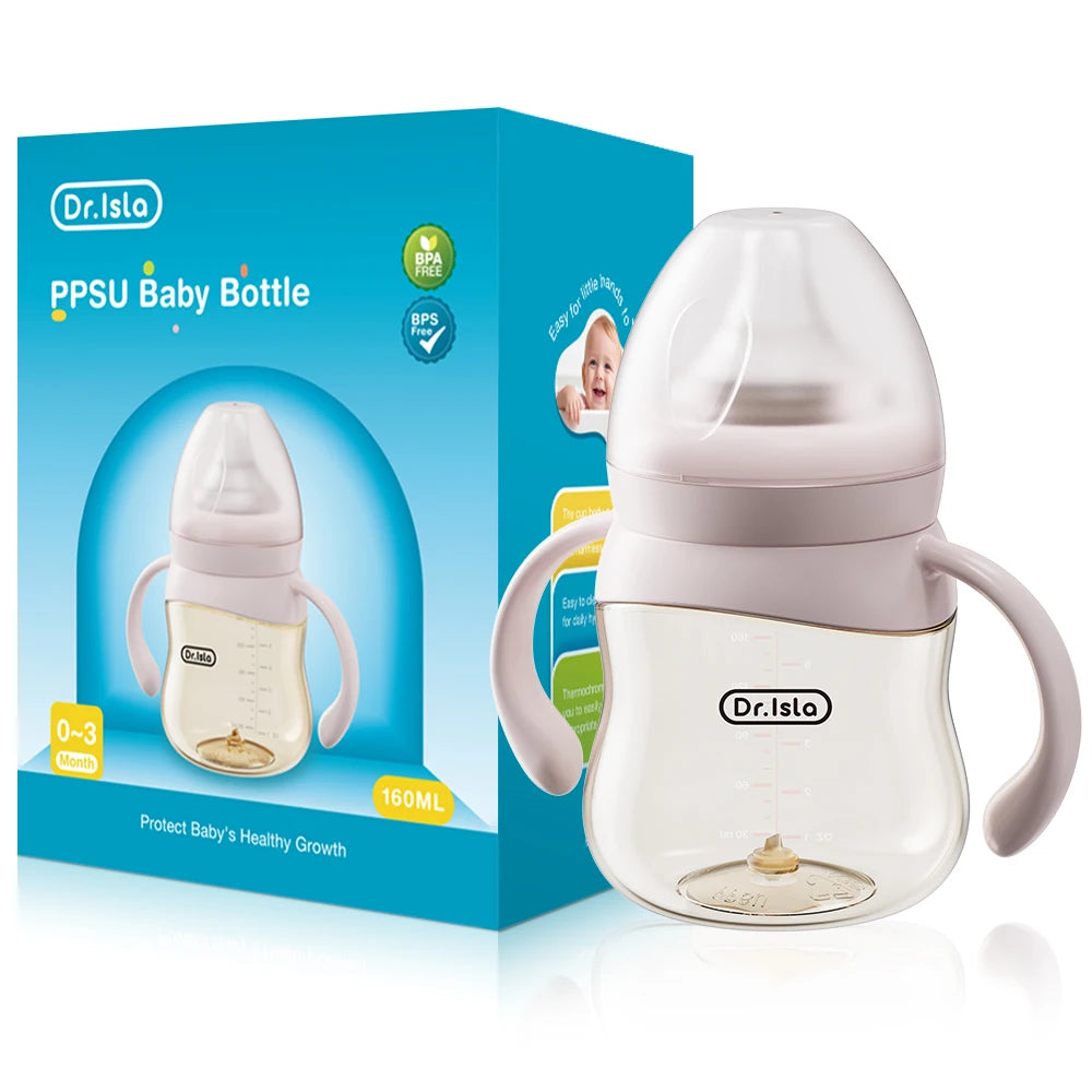 Dr.Isla Baby Bottle 160/240/300ml — Safe, Durable Feeding for Newborns to Toddlers