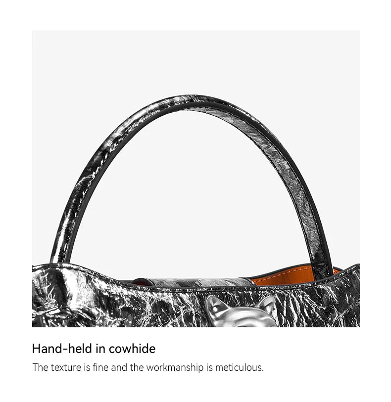 BAFELLI Rivet Cowhide Leather Crossbody Bag