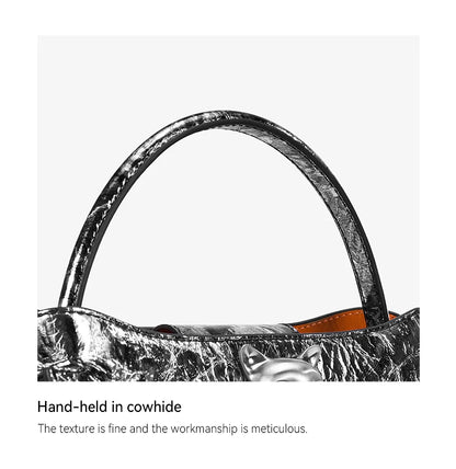 BAFELLI Rivet Cowhide Leather Crossbody Bag