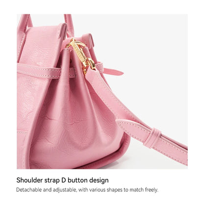 BAFELLI Pink Saffiano Leather Crossbody Bag