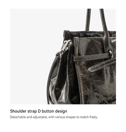 BAFELLI Vintage Soft Leather Baguette Shoulder Bag