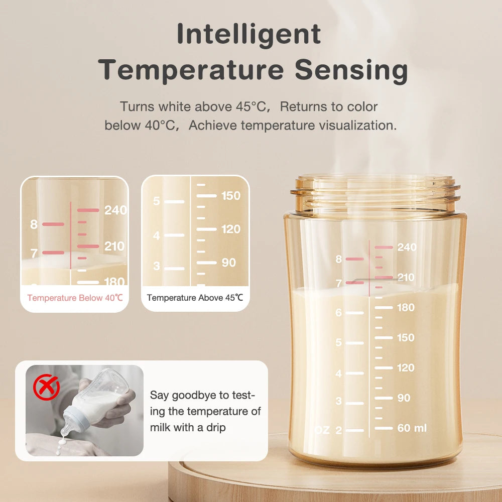MAMIJOY 160/240/330ML Baby PPSU Bottle with Inclined Neck, Display Function & Temperature Indicator