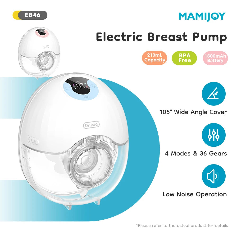 MAMIJOY Wearable Breast Pump Hands Free 4 Modes & 36 Levels Electric Breast Pumps Comfort Milk Collector Portable Breast Pump EB