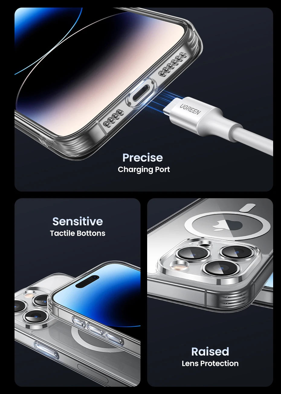 UGREEN Magnetic Case for iPhone 17, 16, 15, 14, 13, Pro Max Cases