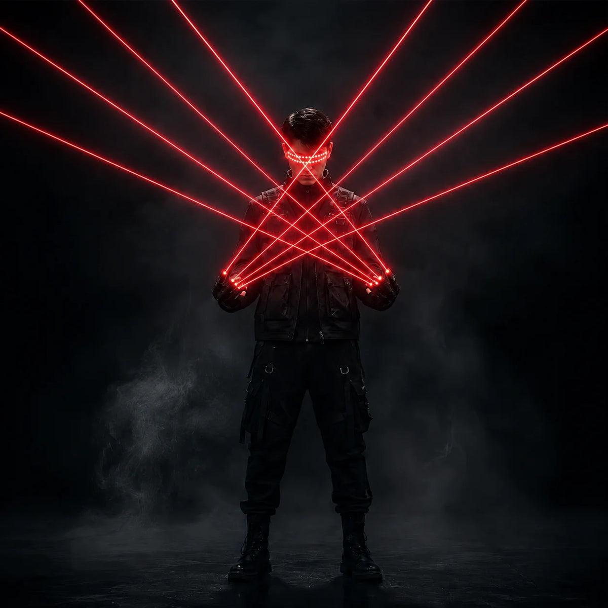 JAEOOGY Rechargeable Laser Gloves & Glasses Set | Red or Green Beams