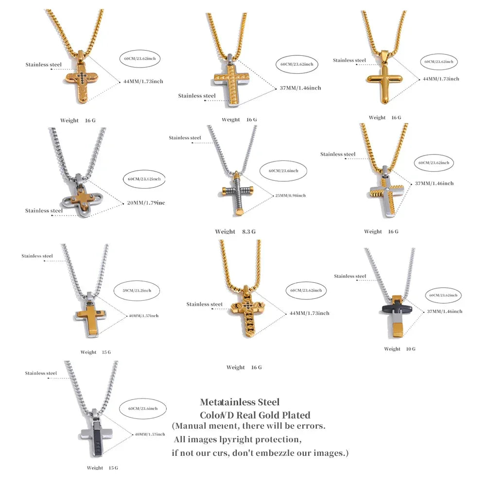 Stainless Steel Creative Cross Pendant Necklace - ShopHub