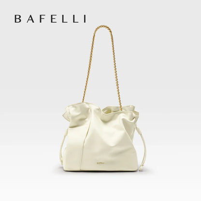 BAFELLI Genuine Cowhide Leather Bucket Handbag