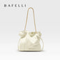 BAFELLI Genuine Cowhide Leather Bucket Handbag