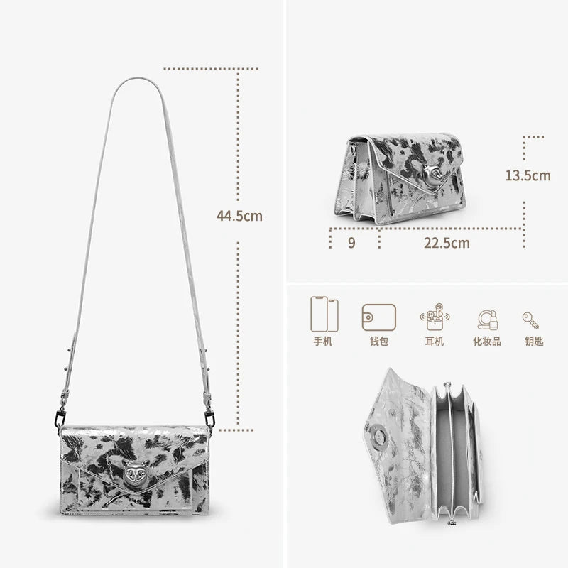 BAFELLI Genuine Leather Flap Crossbody Bag