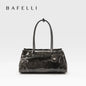 BAFELLI Vintage Soft Leather Baguette Shoulder Bag