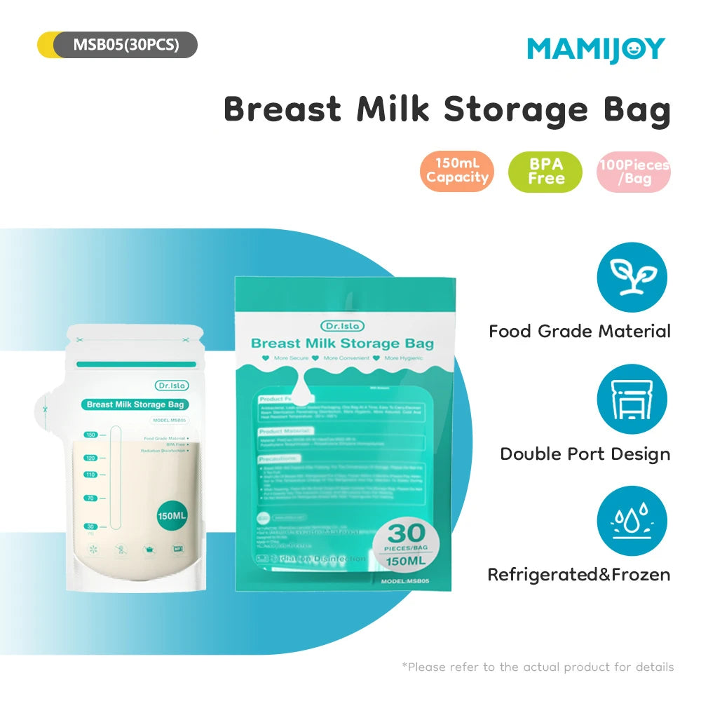 MAMIJOY 30Pcs 150ML Breast Milk Storage Bags