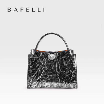 BAFELLI Rivet Cowhide Leather Crossbody Bag