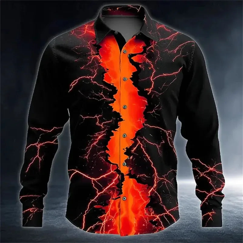 Men's Lightning Neon Long Sleeve Shirts - ShopHub
