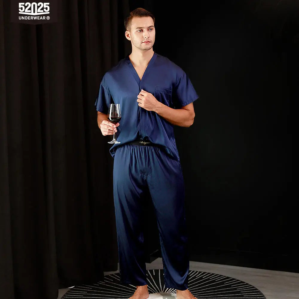 52025 Blue Hour Men's Mulberry Silk Pyjama Set