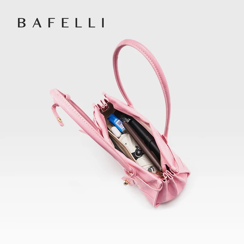 BAFELLI Pink Saffiano Leather Crossbody Bag
