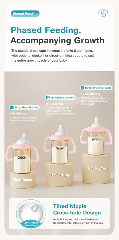 MAMIJOY 160/240/330ML Baby PPSU Bottle with Inclined Neck, Display Function & Temperature Indicator