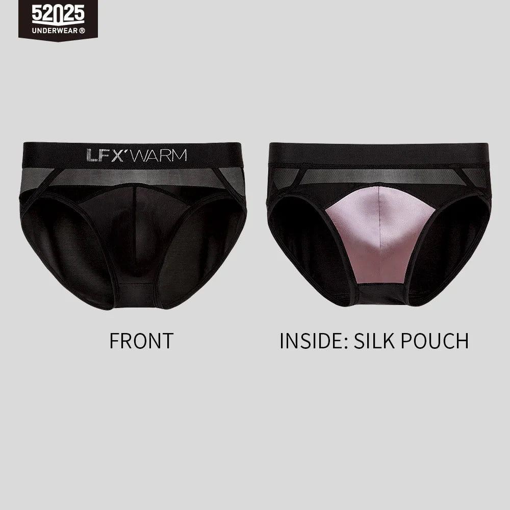 52025 NoirSilk Men's MicroModal Briefs with Mulberry Silk Pouch