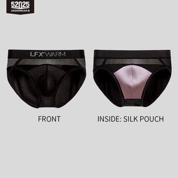 52025 NoirSilk Men's MicroModal Briefs with Mulberry Silk Pouch