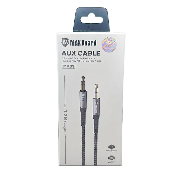 Maxguard 1.2m Plug and Play Aux 3.5mm Cable MA01 9eight5