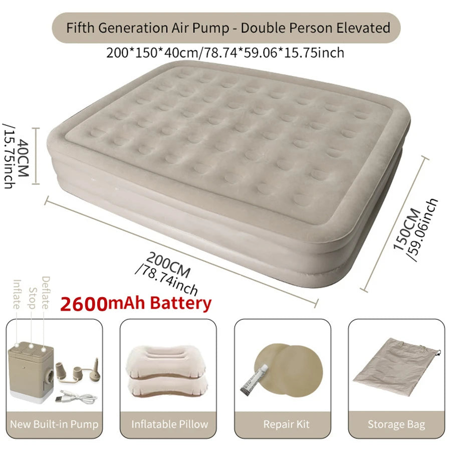 AZULBLANCO PVC Flocked Inflatable Mattress