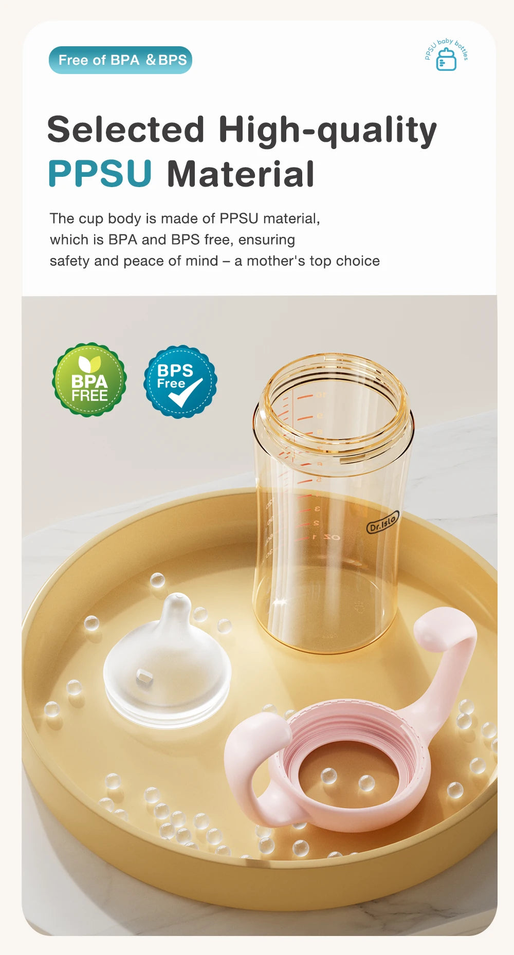MAMIJOY 160/240/330ML Baby PPSU Bottle with Inclined Neck, Display Function & Temperature Indicator