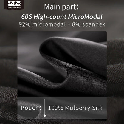 52025 SilkEssence Men's MicroModal Briefs with Mulberry Silk Pouch
