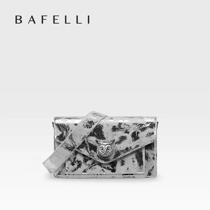 BAFELLI Genuine Leather Flap Crossbody Bag