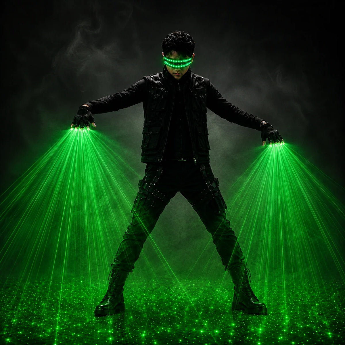 JAEOOGY Rechargeable Laser Gloves & Glasses Set | Red or Green Beams