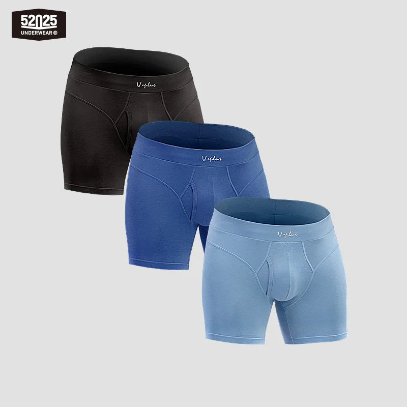 52025 BlueNote Trio Men's Cotton-Modal Boxer Briefs 3-Pack