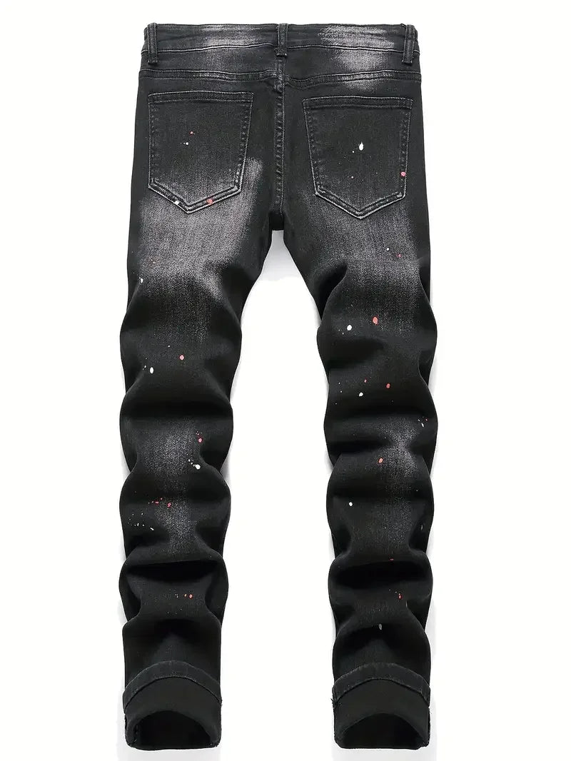 Men’s Y2K Ripped Skinny Jeans - ShopHub