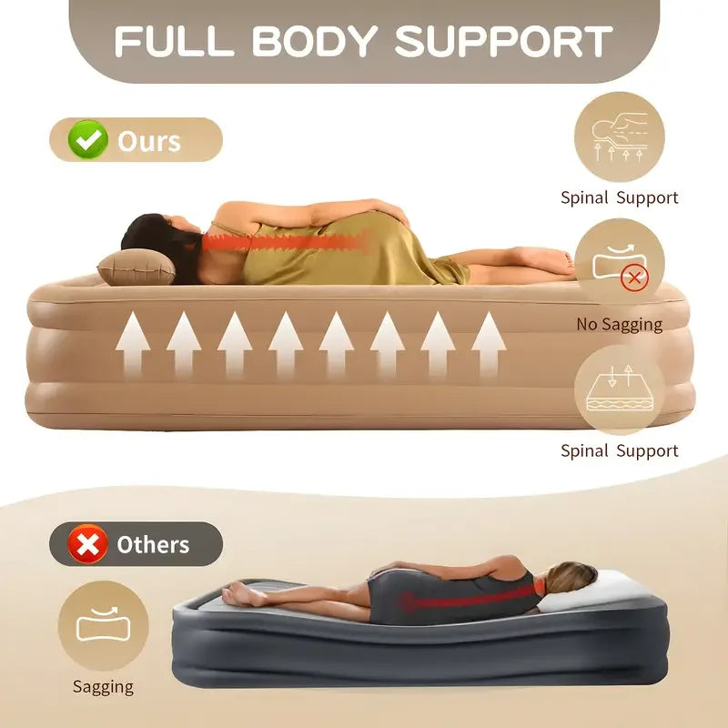 AZULBLANCO PVC Flocked Inflatable Mattress