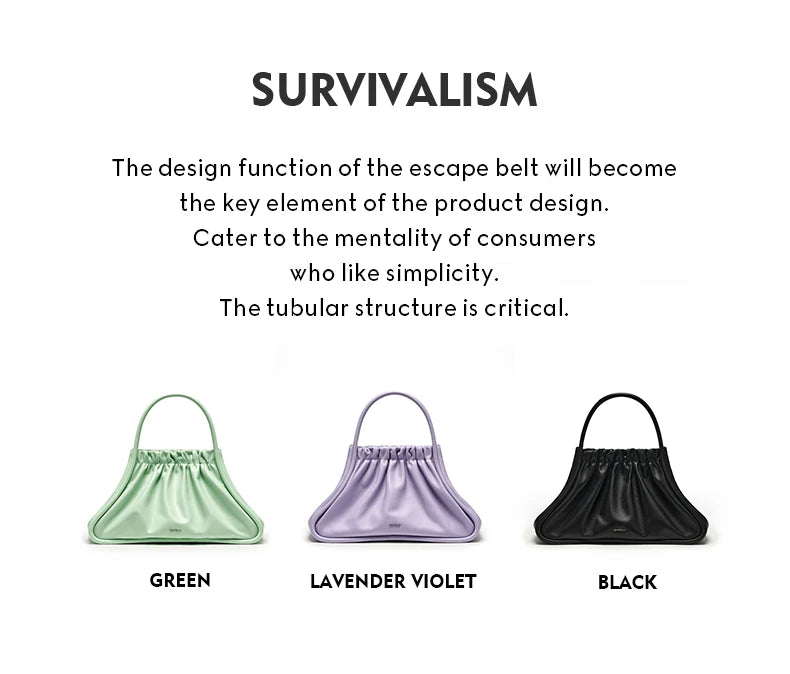 BAFELLI Ruched Genuine Leather Tote Bag