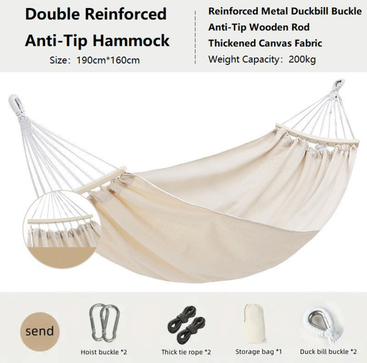 Double Reinforced Anti-Tip Hammock ECOTREK