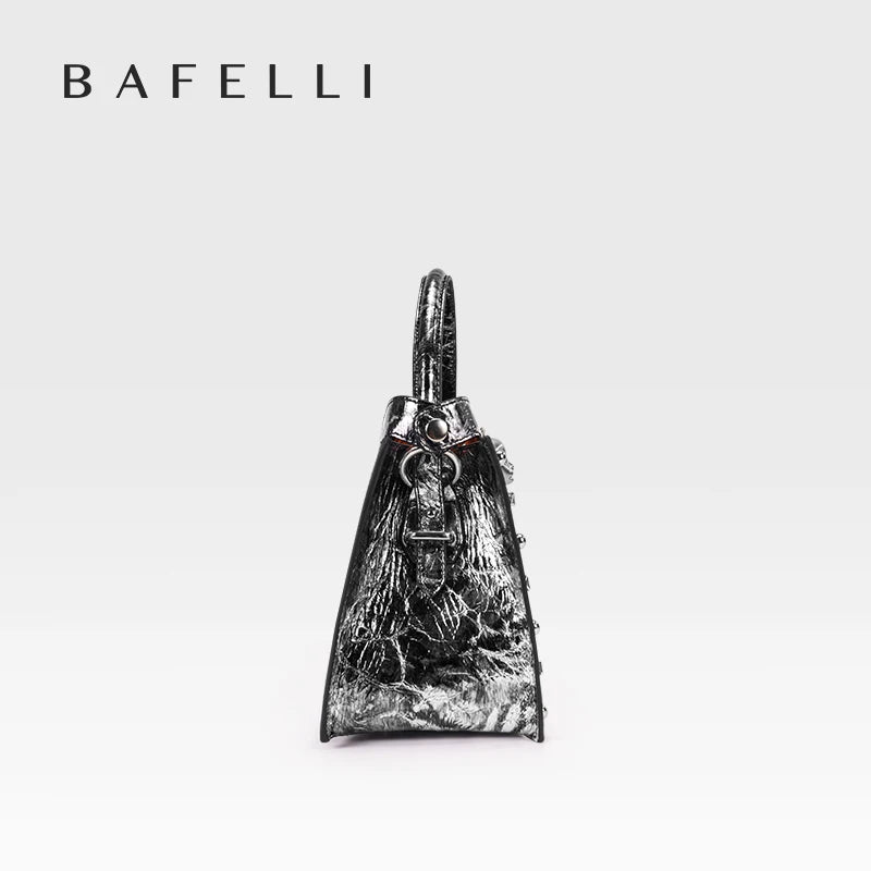 BAFELLI Rivet Cowhide Leather Crossbody Bag
