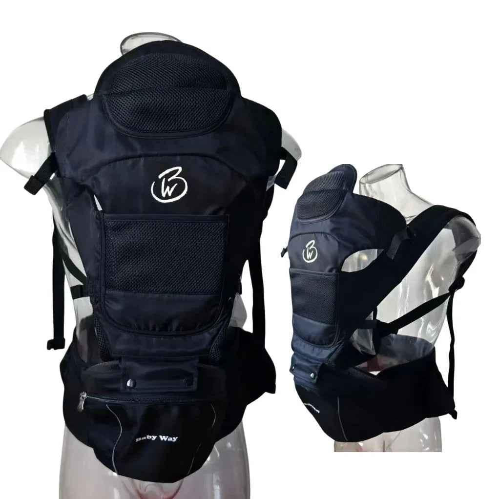 Ergonomic Multi-Function Baby Carrier with Hip Seat | 0-36 Months - BLACK