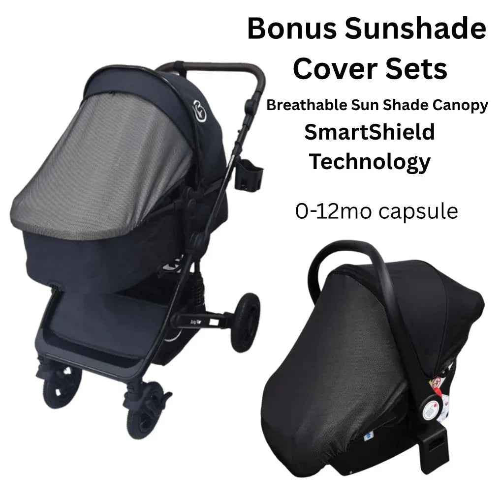 Preorder - Evolve 3 in 1 Stroller + Bassinet + i-Size Capsule Travel System with Sunshade Sets and Mattress + Food Tray