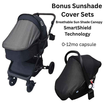 Preorder - Evolve 3 in 1 Stroller + Bassinet + i-Size Capsule Travel System with Sunshade Sets and Mattress + Food Tray