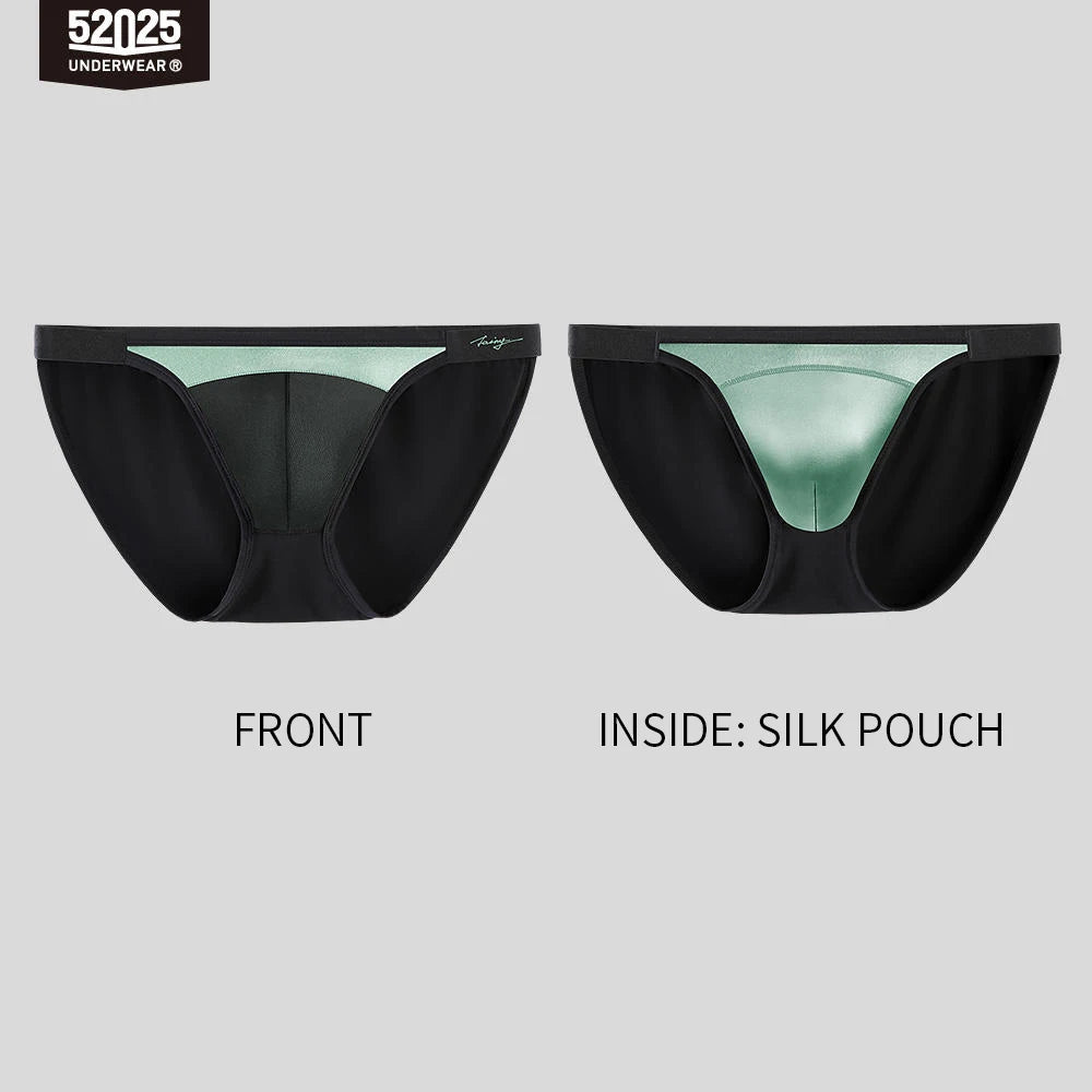 52025 NoirSilk Men's MicroModal Briefs with Mulberry Silk Pouch