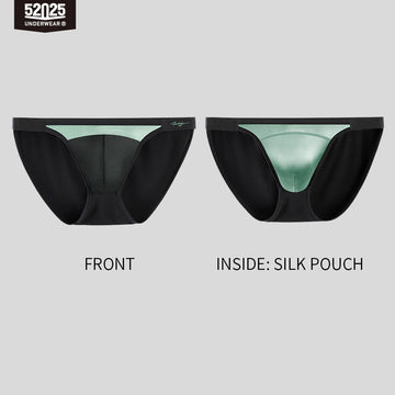 52025 NoirSilk Men's MicroModal Briefs with Mulberry Silk Pouch