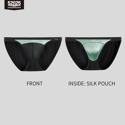 52025 NoirSilk Men's MicroModal Briefs with Mulberry Silk Pouch