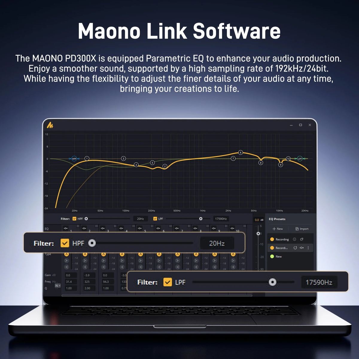 Maono PD300X Dynamic Microphone XLR USB Podcast Recording Mic