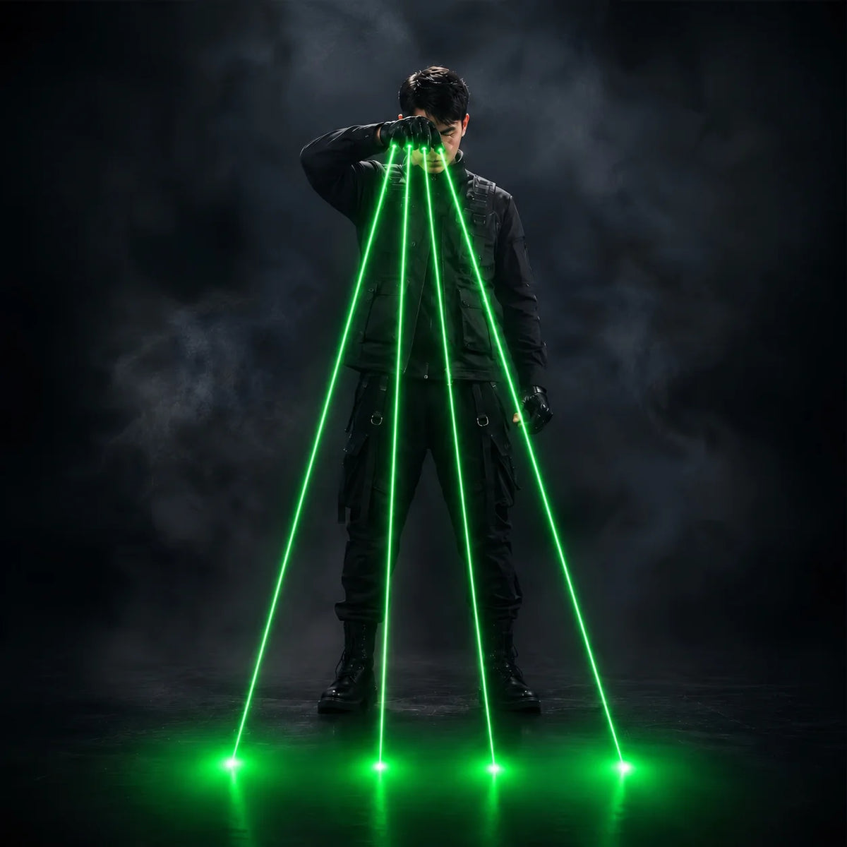 JAEOOGY Rechargeable Laser Gloves & Glasses Set | Red or Green Beams