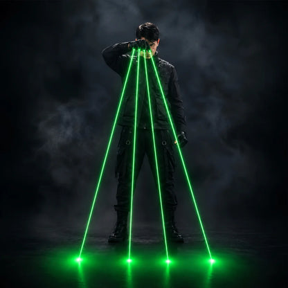 JAEOOGY Rechargeable Laser Gloves & Glasses Set | Red or Green Beams