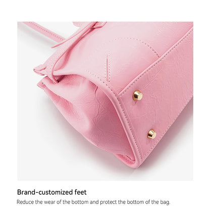 BAFELLI Pink Saffiano Leather Crossbody Bag