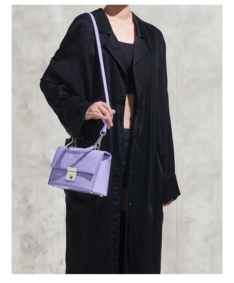 BAFELLI Crocodile-Grain Leather Flap Bag